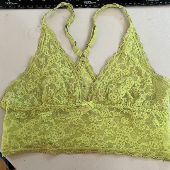 Victoria Secret medium green lace pull on camisole unlined bra adjustable - Picture 9 of 9